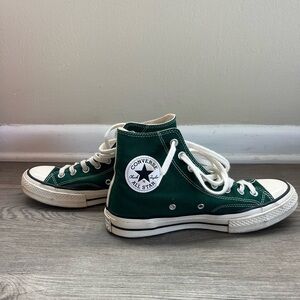 Converse Cream and Green Sneakers
